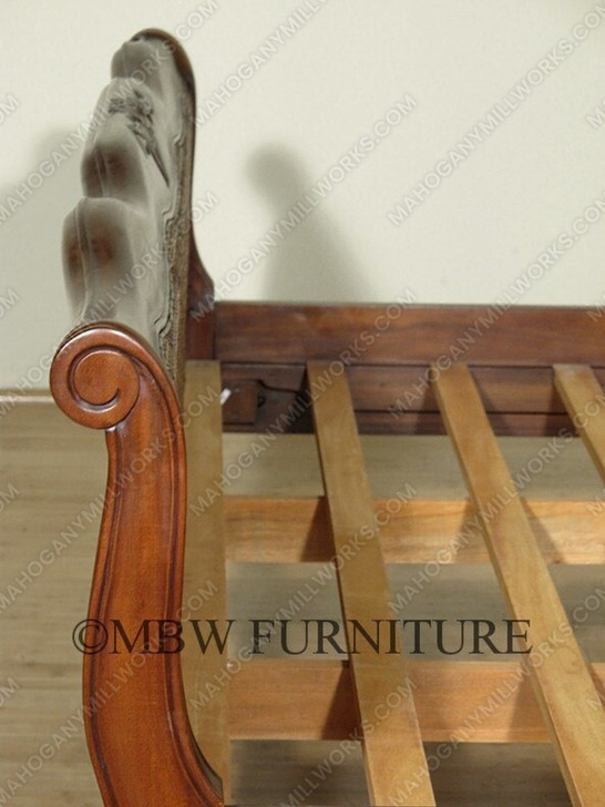 Low Profile Mahogany/Cane/Rattan Bed