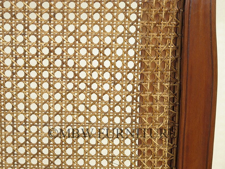 Low Profile Mahogany/Cane/Rattan Bed
