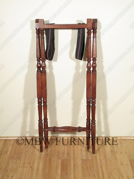 Distressed Solid Mahogany Butler's Removable Serving Tray Table