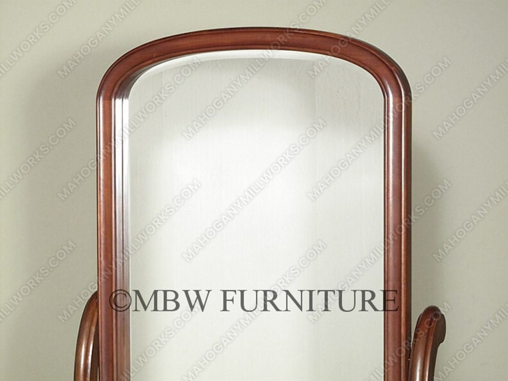5.5Ft Tall Distressed Solid Mahogany Floor Standing Tilting Mirror