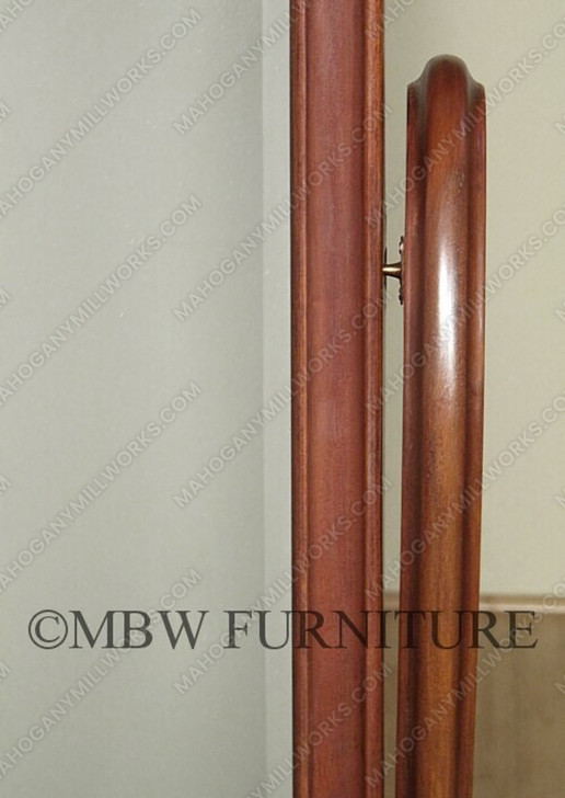 5.5Ft Tall Distressed Solid Mahogany Floor Standing Tilting Mirror