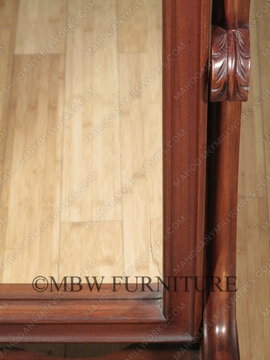 Tall Distressed Mahogany Standing Floor Mirror