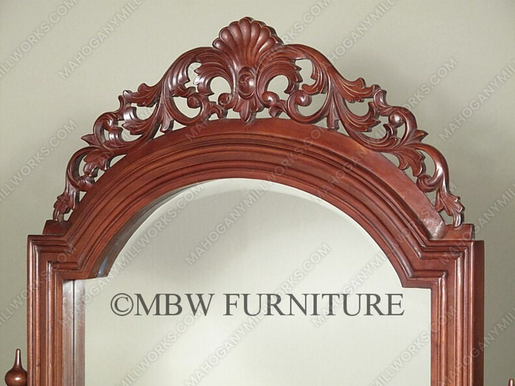 Mahogany Carved Standing Floor Mirror