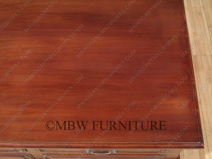 Mahogany Distressed Storage Coffee Table with Pull-Out Drawers