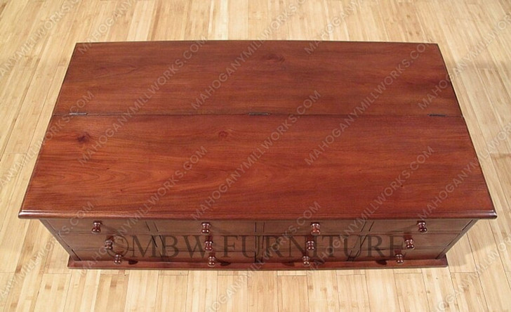Distressed 12-Drawer Storage Coffee Table