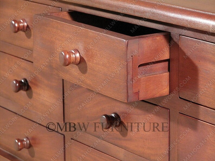 Distressed 12-Drawer Storage Coffee Table