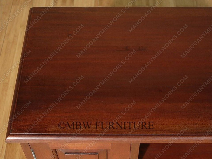 Solid Mahogany Distressed Low TV Entertainment Media Storage Cabinet