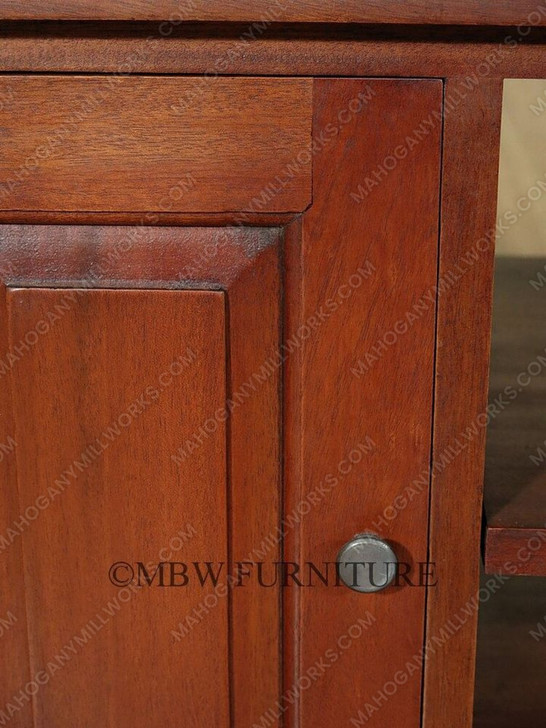 Solid Mahogany Distressed Low TV Entertainment Media Storage Cabinet