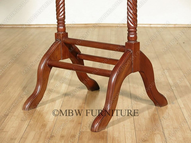 Distressed Solid Mahogany Men's Clothes Valet Stand Rack w/ Hanger