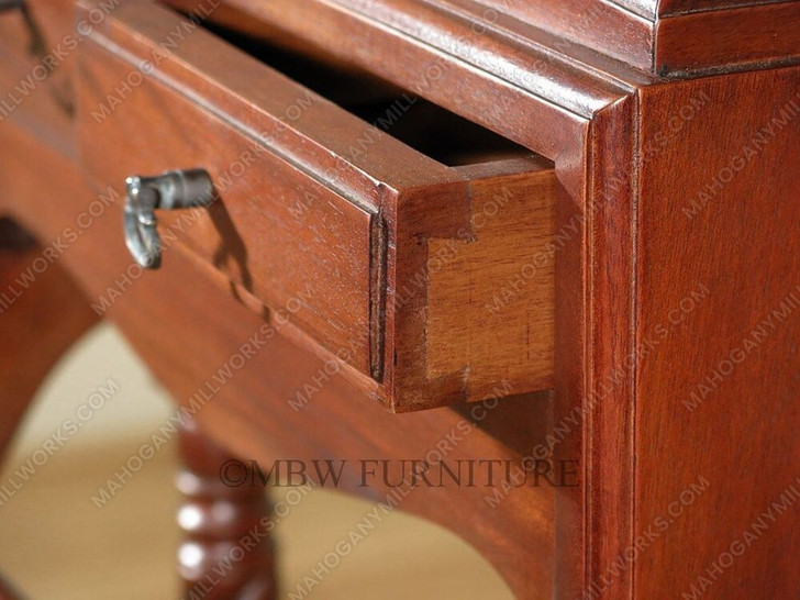 Distressed Solid Mahogany Men's Clothes Valet Stand Rack w/ Hanger