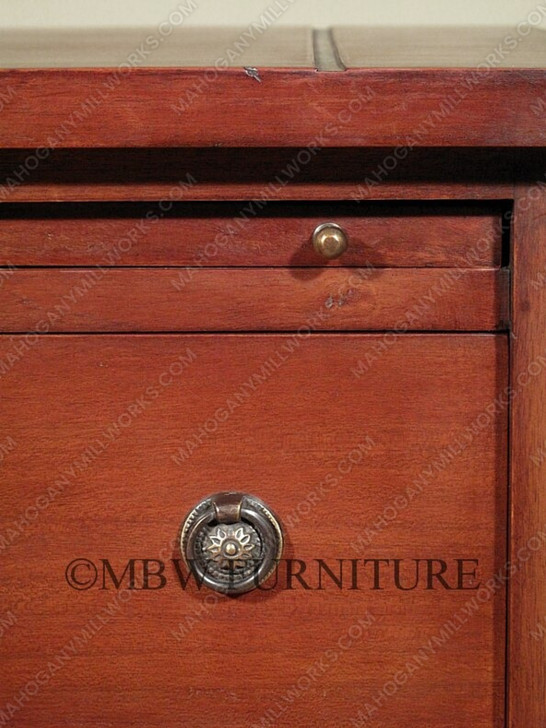 Distressed Solid Mahogany Mission 3-Drawer End Side Table