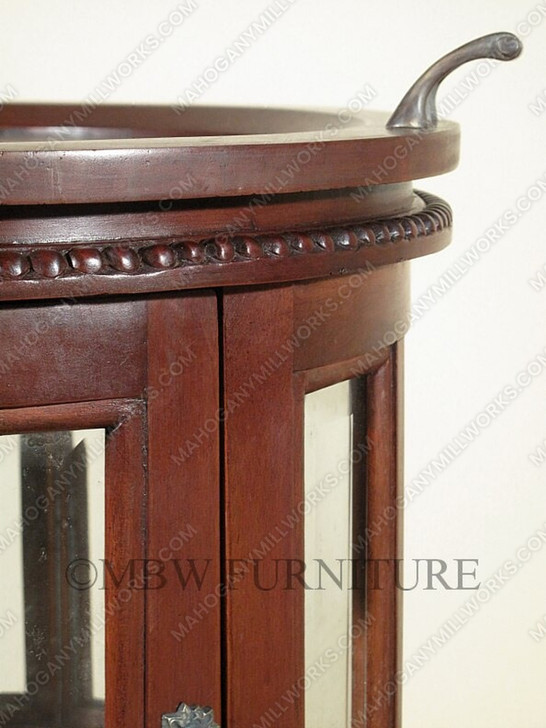 Distressed Solid Mahogany Victorian Round Dumbwaiter Tea Table