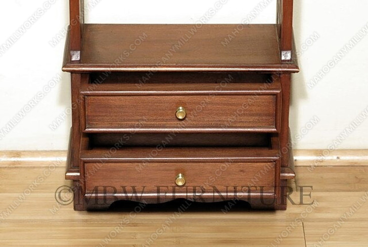 Solid Mahogany Open Wall Display Bookcase w/ Spice Rack Cupboard