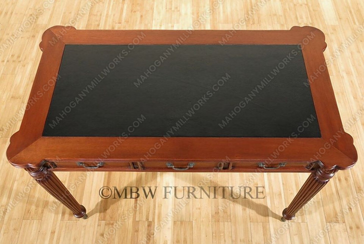4ft Sheraton Black Leather Top Office Writing Desk