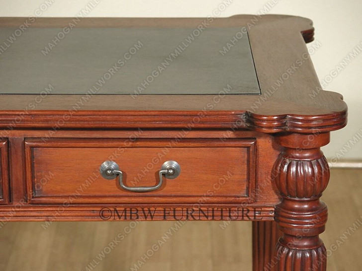 4ft Sheraton Black Leather Top Office Writing Desk