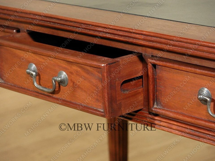 4ft Sheraton Black Leather Top Office Writing Desk