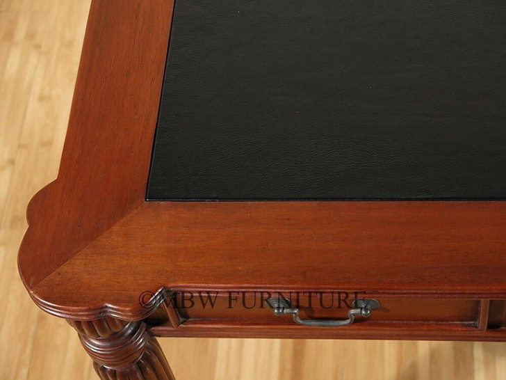 4ft Sheraton Black Leather Top Office Writing Desk