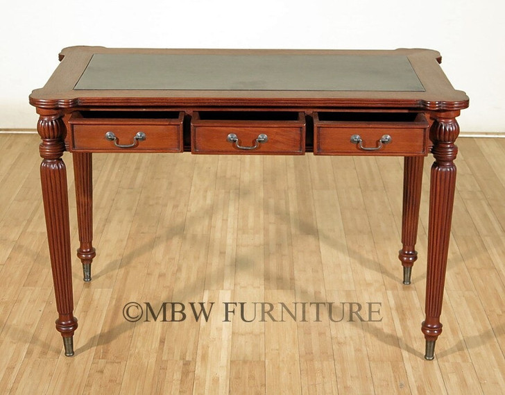 4ft Sheraton Black Leather Top Office Writing Desk