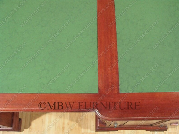 Distressed Partner's Desk w/ Leather