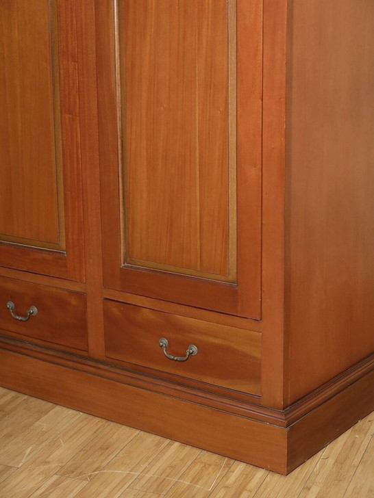 7.5ft Light Mahogany 4 Pocket Door Wardrobe