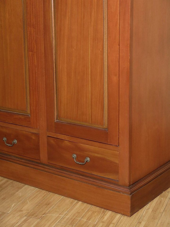 7.5ft Light Mahogany 4 Pocket Door Wardrobe