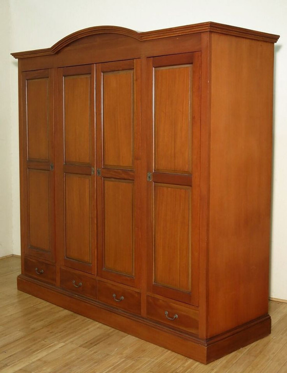 7.5ft Light Mahogany 4 Pocket Door Wardrobe