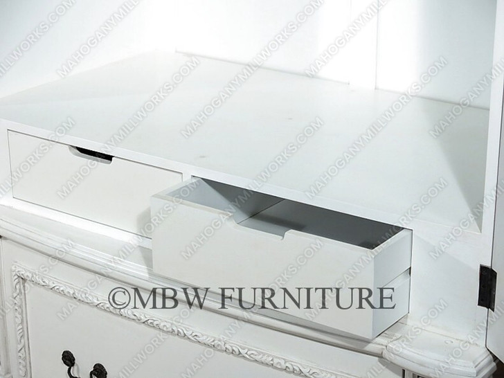 Acanthus White Hand-Carved Armoire/Wardrobe