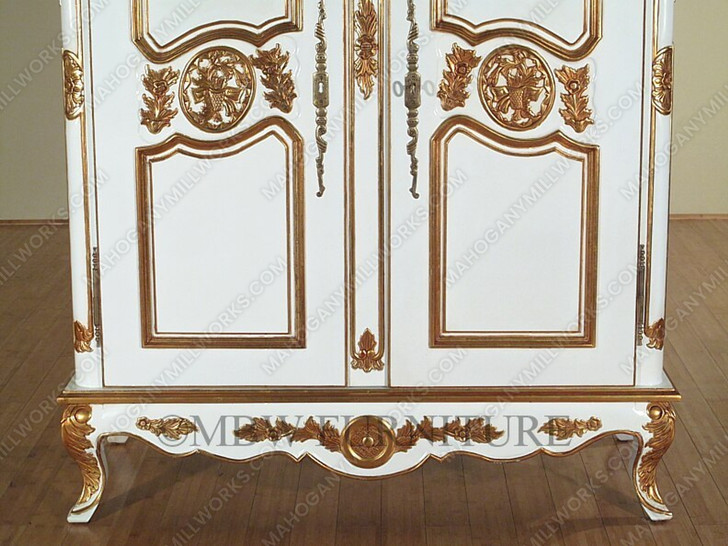White / Gold French Armoire