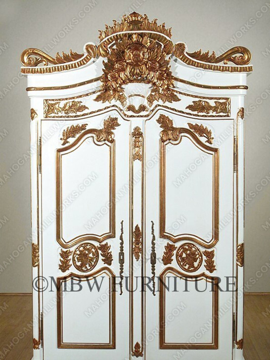 White / Gold French Armoire