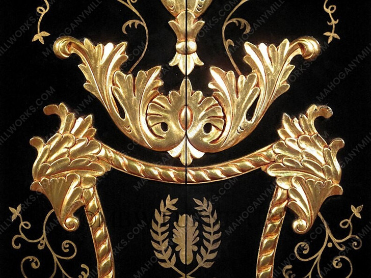 Black & Gold Ornate Hand Painted Cabinet