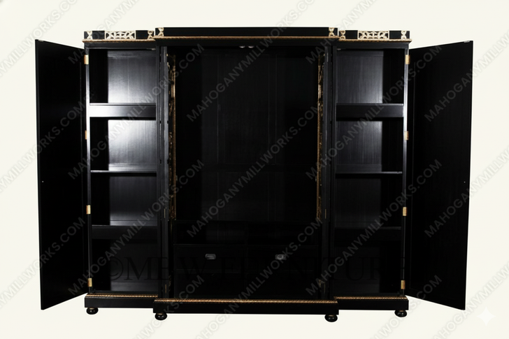 Black & Gold Versace Style Cabinet