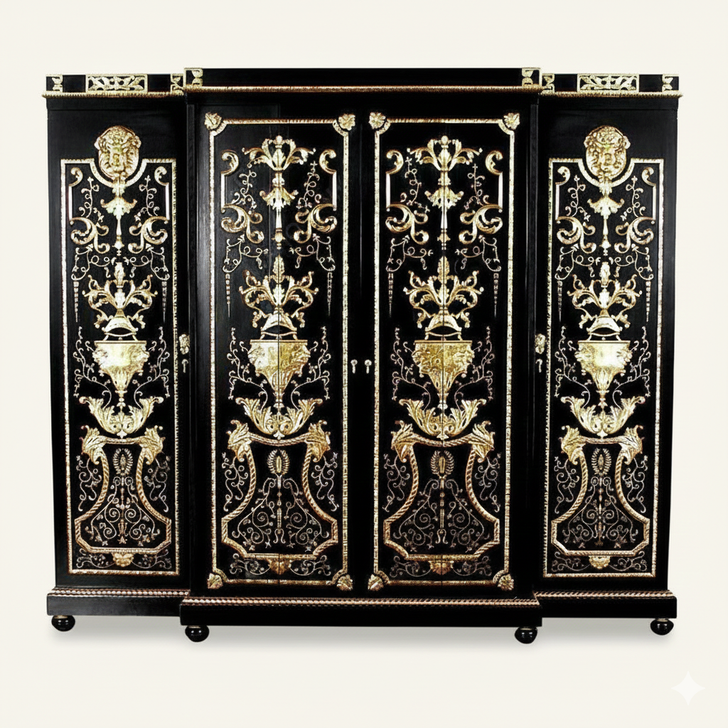 Black & Gold Versace Style Cabinet