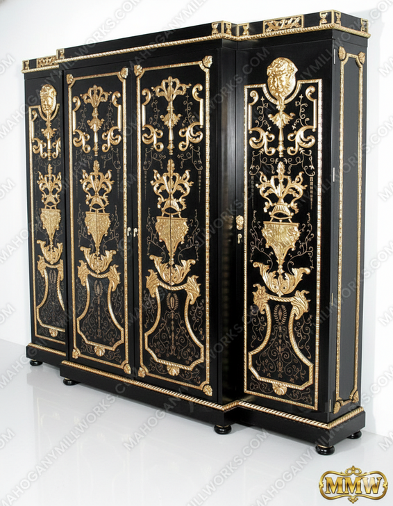 Black & Gold Versace Style Cabinet