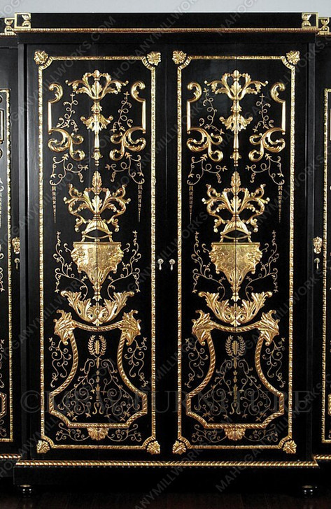 9ft Black & Gold Versace Style Wardrobe