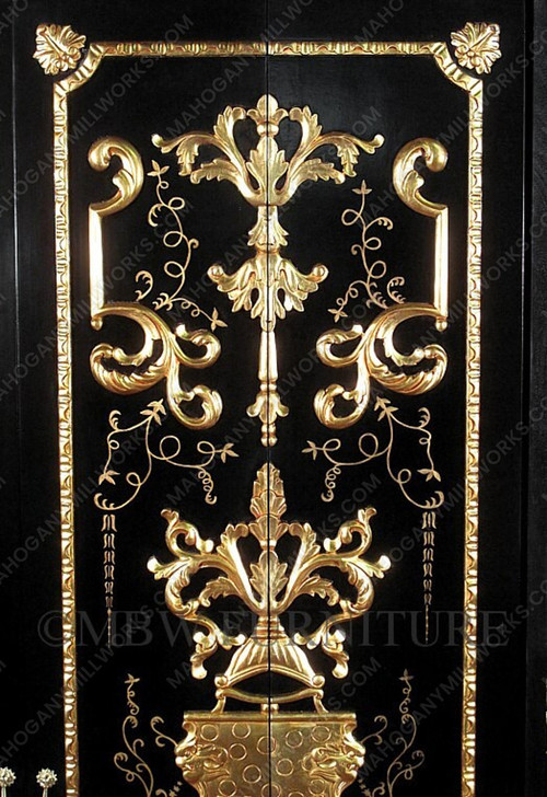 9ft Black & Gold Versace Style Wardrobe