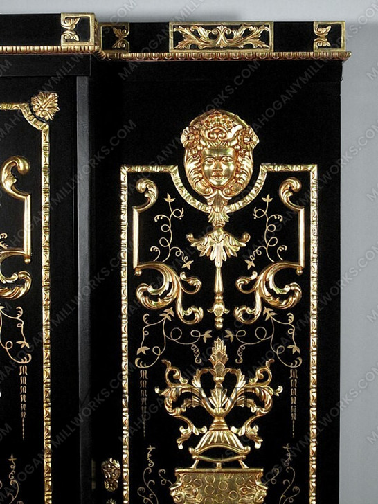 9ft Black & Gold Versace Style Wardrobe