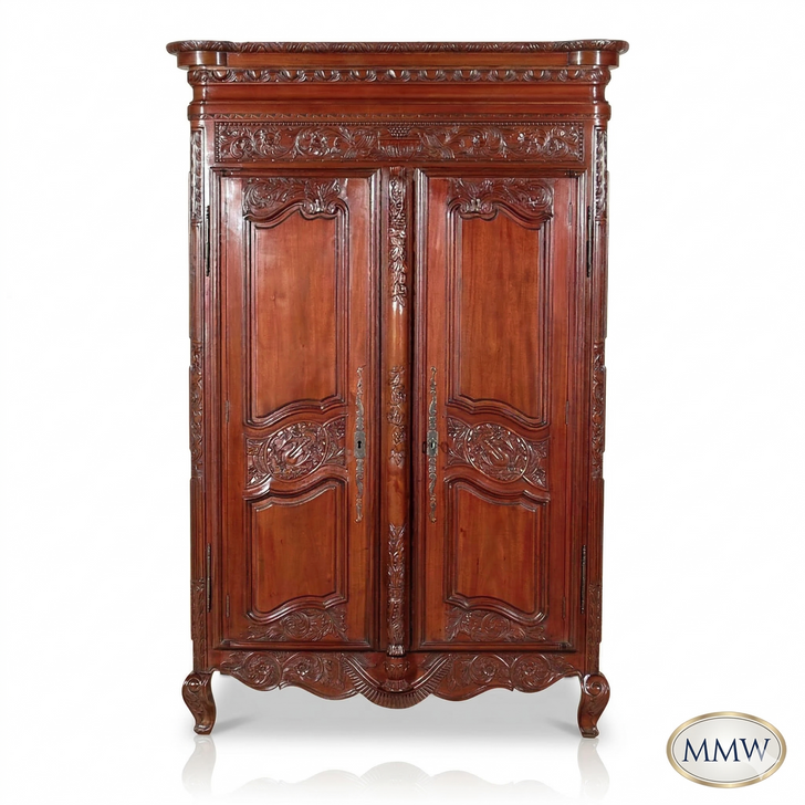Cherry French 2-Door Armoire Wardrobe