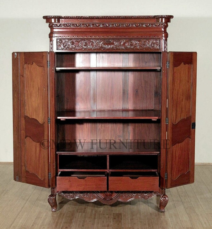 Cherry French 2-Door Armoire Wardrobe