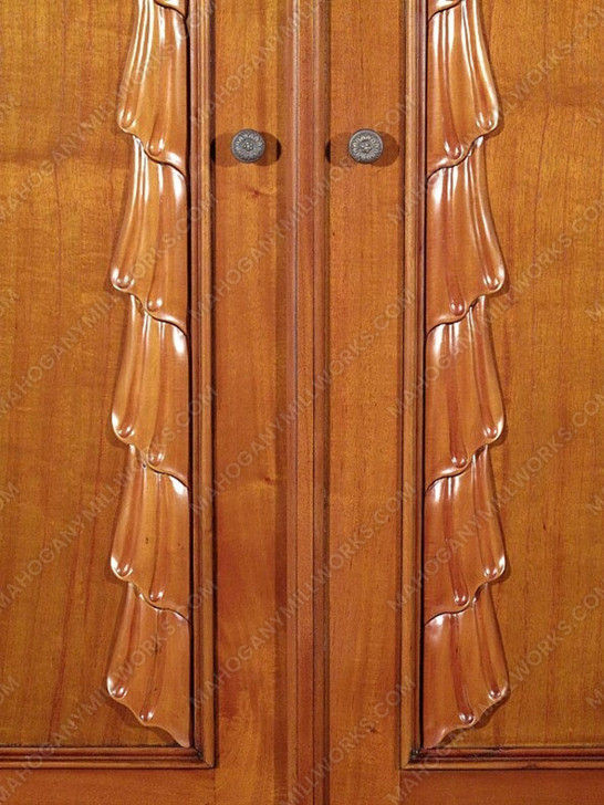 Light Mahogany Gothic Lion-Carved Cabinet