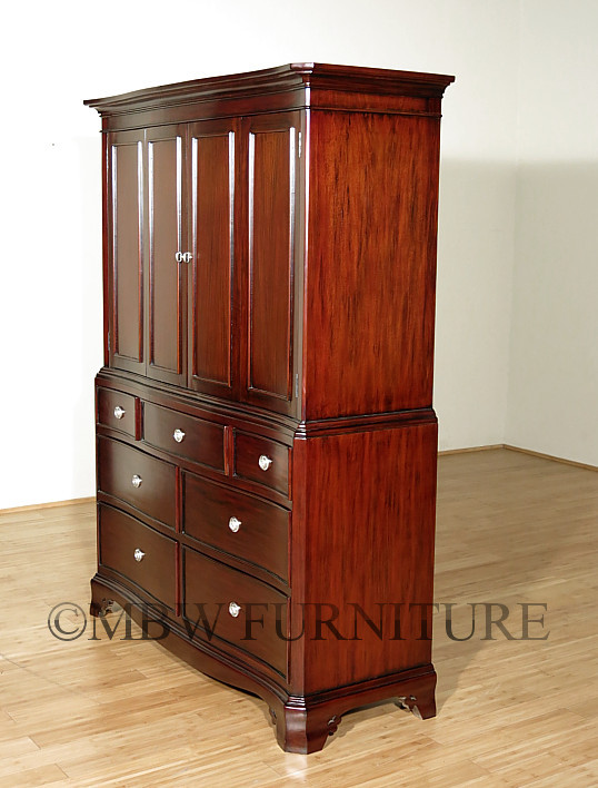 Mahogany Storage Armoire with Drawers