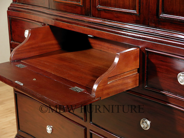 Mahogany Storage Armoire with Drawers