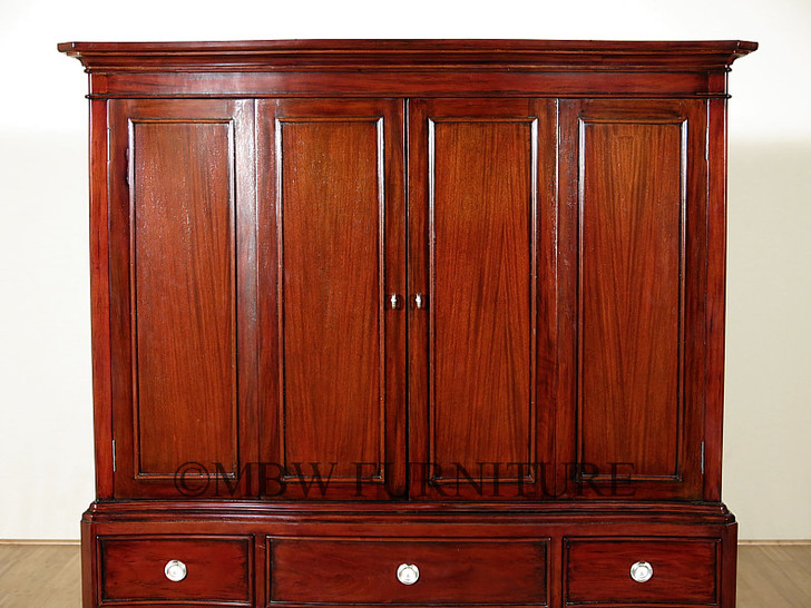 Mahogany Storage Armoire with Drawers