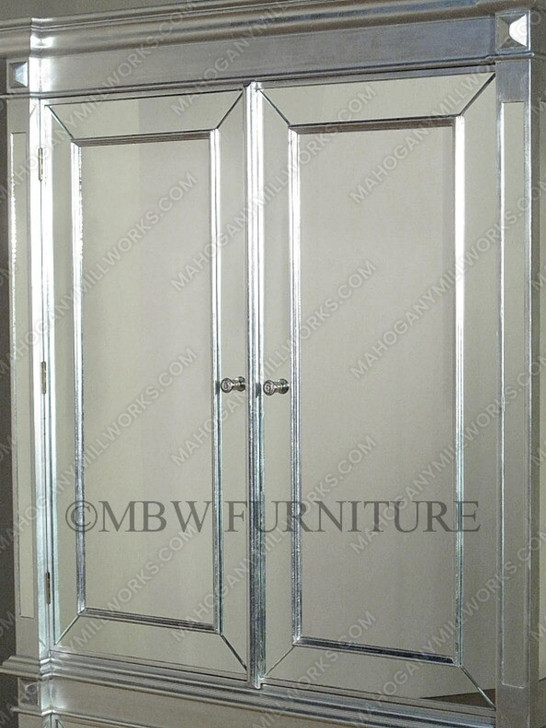 Silver Leaf Art Deco Mirrored Cabinet