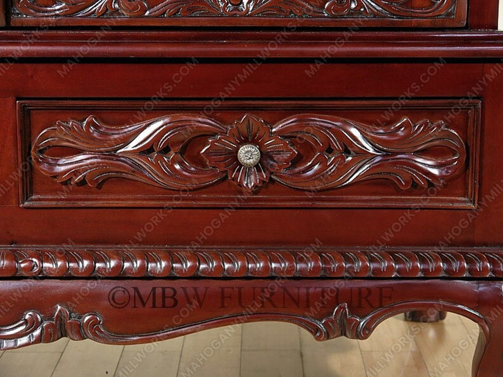 Dark Mahogany French Rococo Wardrobe