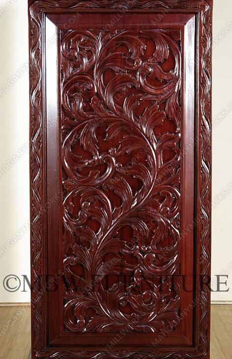 Solid Chocolate Mahogany French Rococo Cabinet