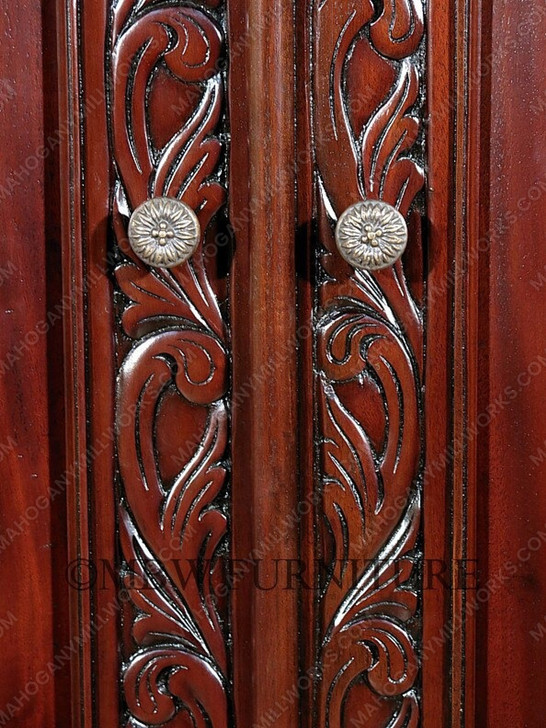Dark Mahogany French Rococo Wardrobe