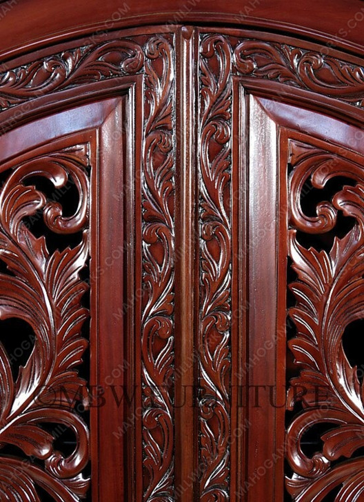 Dark Mahogany French Rococo Wardrobe