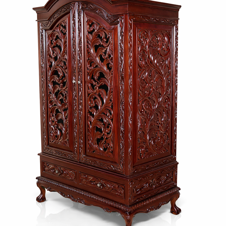 Dark Mahogany French Rococo Wardrobe