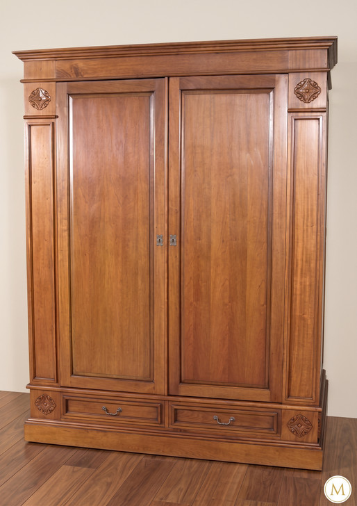 6ft Light Mahogany Pocket Doors TV Entertainment Armoire/Wardrobe