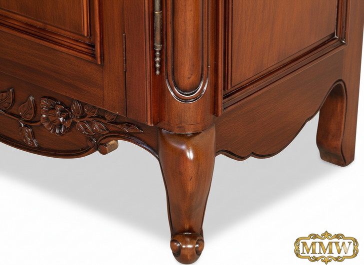 Solid Mahogany 2-Door Armoire w/ 3 Drawers